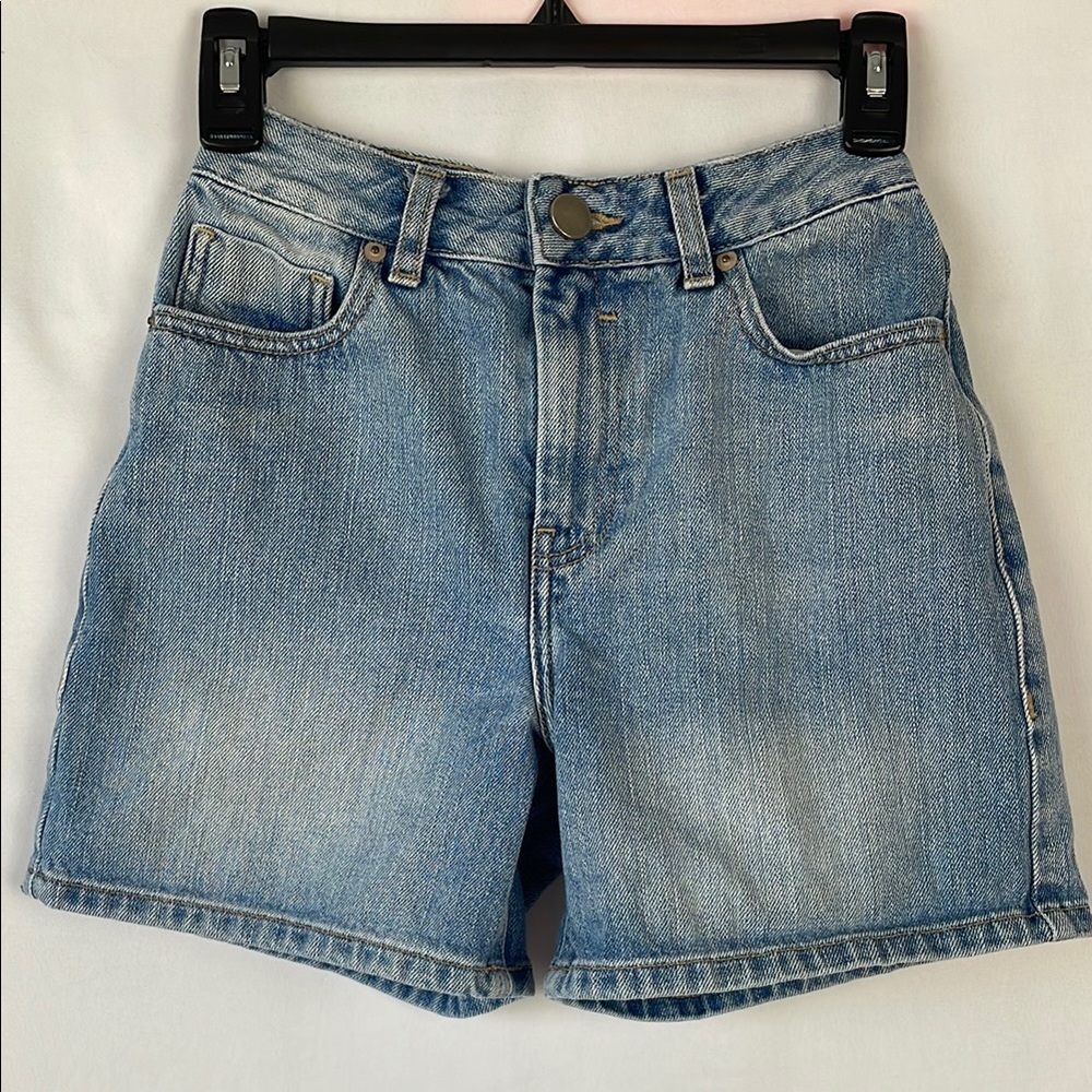 ASOS Rigid Denim High-Waisted Light Wash Blue Jean Shorts - Size 00